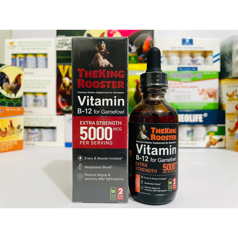 VITAMIN B12 5000 THEKING ROOSTER- CHAI 60ML - NGUYÊN SEAL US