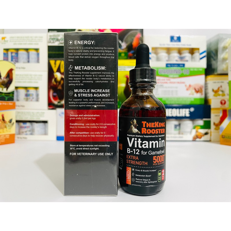 VITAMIN B12 5000 THEKING ROOSTER- CHAI 60ML - NGUYÊN SEAL US