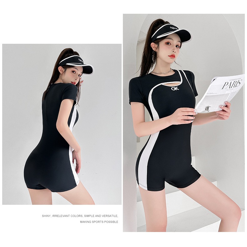 Bikini đồ bơi liền mảnh swimsuit kèm chân váy kéo khoá lưng cao cấp Coolstore