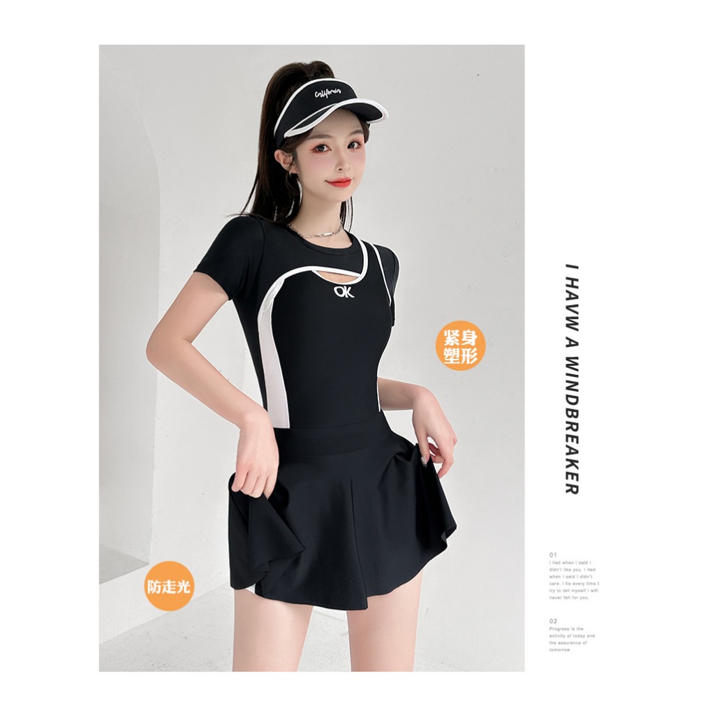 Bikini đồ bơi liền mảnh swimsuit kèm chân váy kéo khoá lưng cao cấp Coolstore