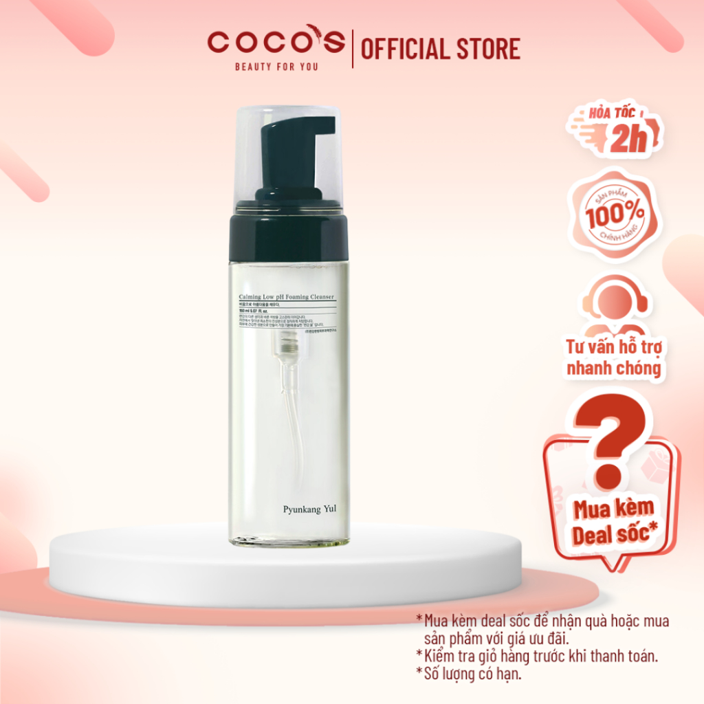 Sữa Rửa Mặt Tạo Bọt Làm Sạch Sâu Và Dịu Da Calming Low Ph Foaming Cleanser Pyunkang Yul 150ml