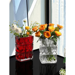Lọ hoa thủy tinh/ Lọ hoa pha lê vuông decor sang trọng, tinh tế