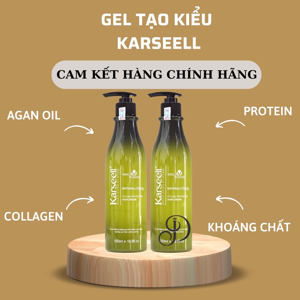 Gel Bóp Tóc Tạo Kiểu Tóc Uốn Xoăn KARSEELL Naturally Curly 500ml