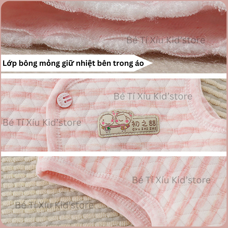 Gilê trần bông cài thẳng siêu xinh cho bé