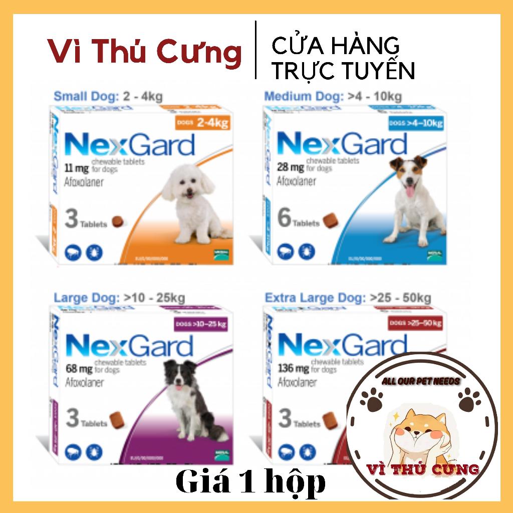 Hộp Nexgard cho chó ( 1 hộp 6 viên) tặng 1 lon pate