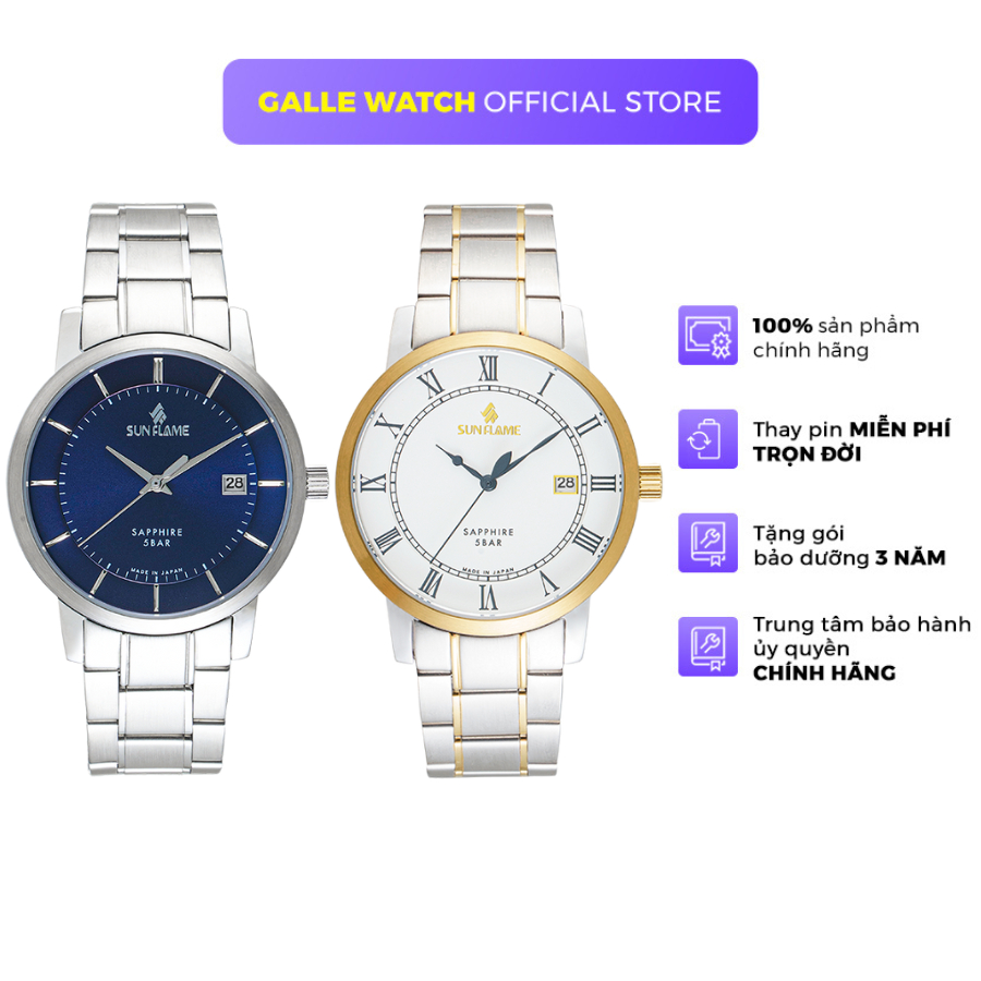 Đồng hồ nam Sunflame Twilight Watch MJOS001 mặt kính Sapphire chống xước, chống nước 5 ATM, dây thép đeo tay cao cấp