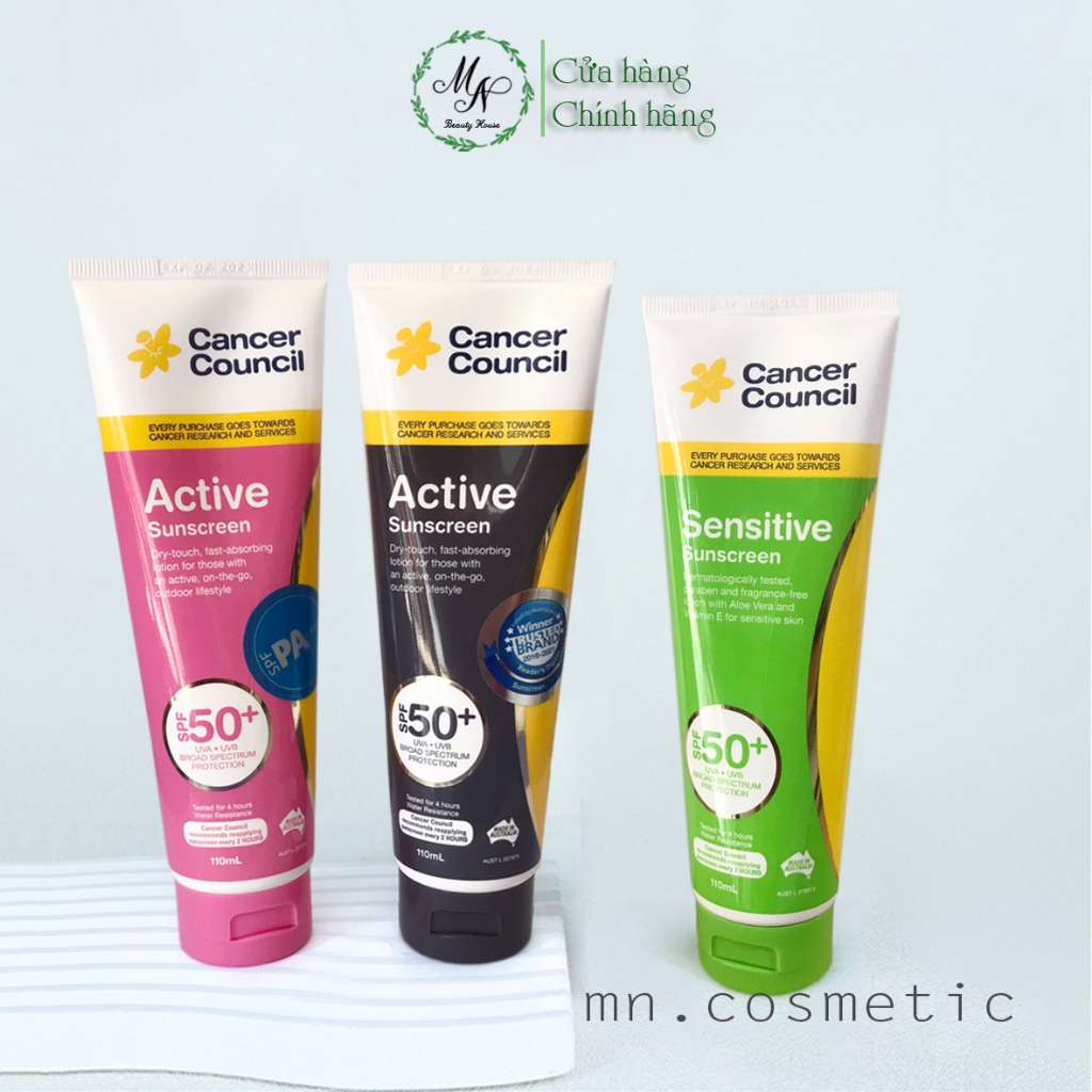 Kem chống nắng năng động Cancer Council Active SPF 50+/PA 110ml