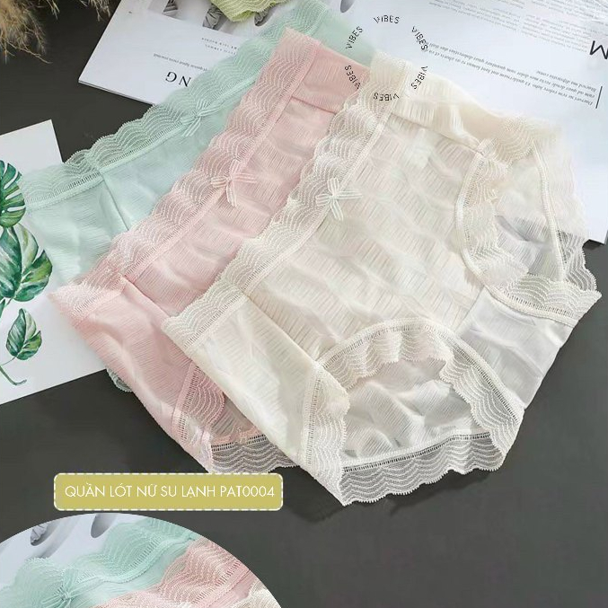 Quần lót su ren lạnh phối viền màu pastel xinh xắn PAT0004