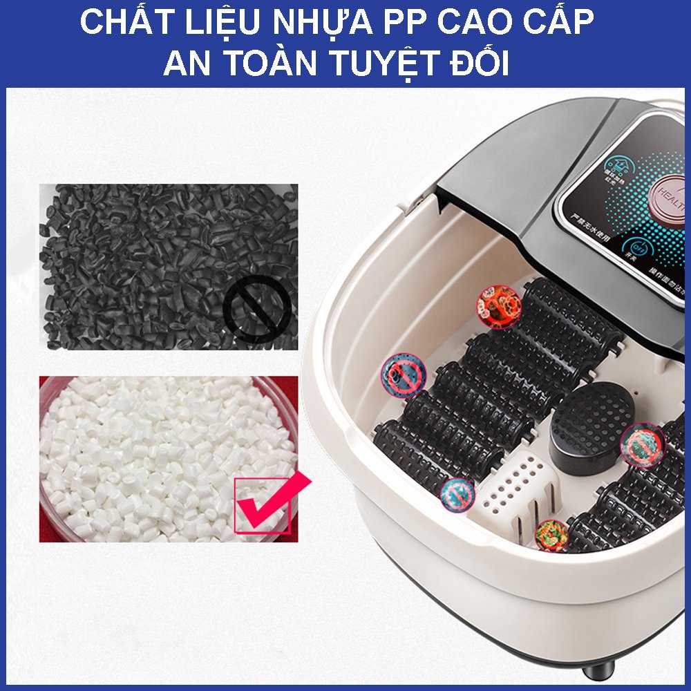 Bồn ngâm chân massage tự động làm nóng nước có chống giật , Máy ngâm chân massage có sục khí chính hãng