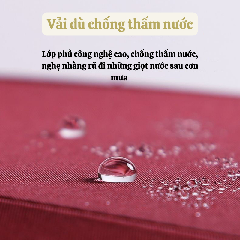Ô Dù HUTO Dù Che Mưa Đi Nắng 16 Nan Thép Chắc Chắn Cán Dài Tay Cầm Bằng Da