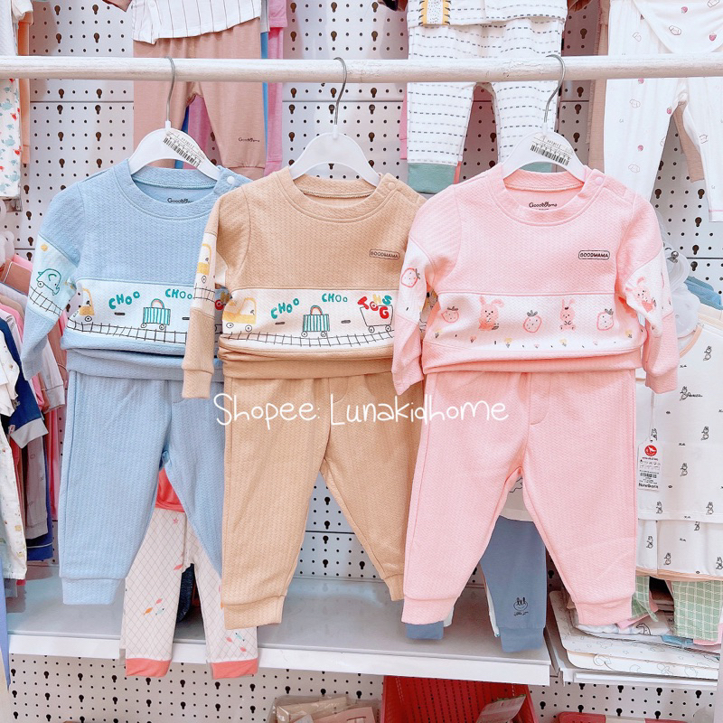 Bộ nỉ bông Goodmama mềm ấm cho bé trai, bé gái