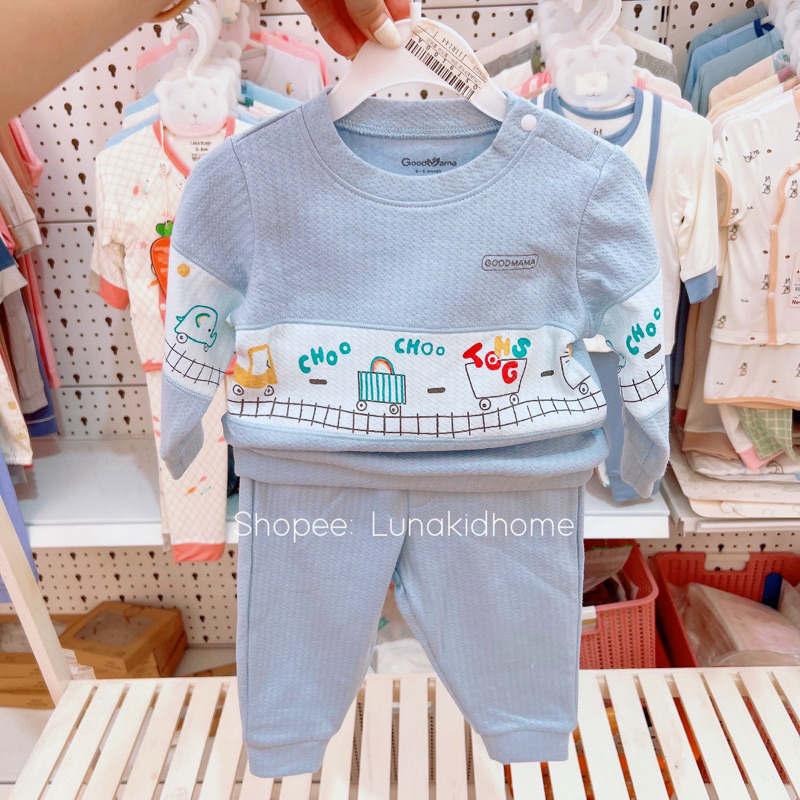 Bộ nỉ bông Goodmama mềm ấm cho bé trai, bé gái