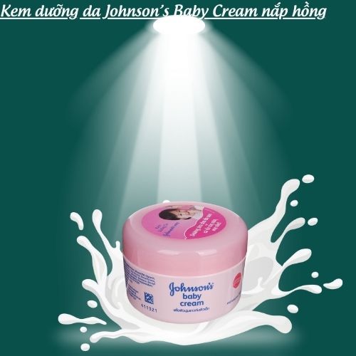 Kem dưỡng da Johnson's Baby Milk+Rice Cream nắp xanh và nắp hồng 50g