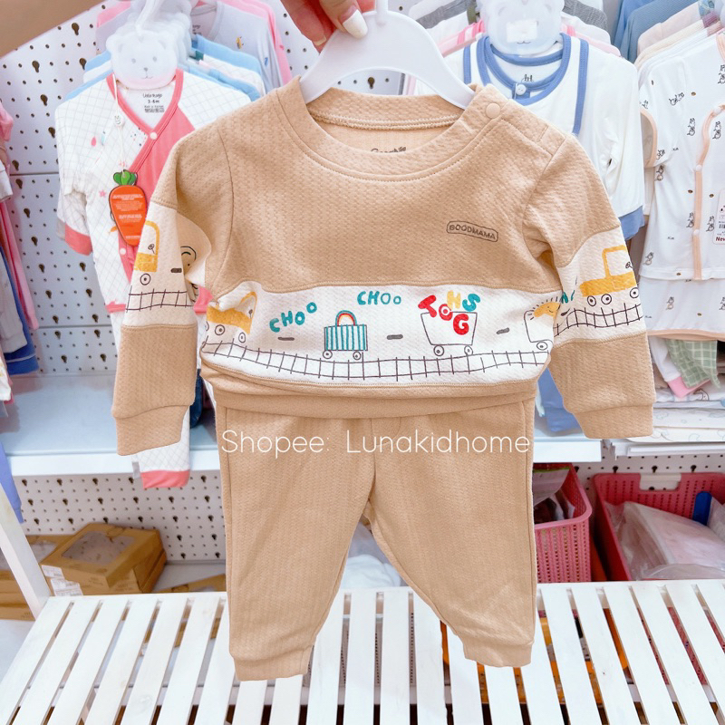 Bộ nỉ bông Goodmama mềm ấm cho bé trai, bé gái