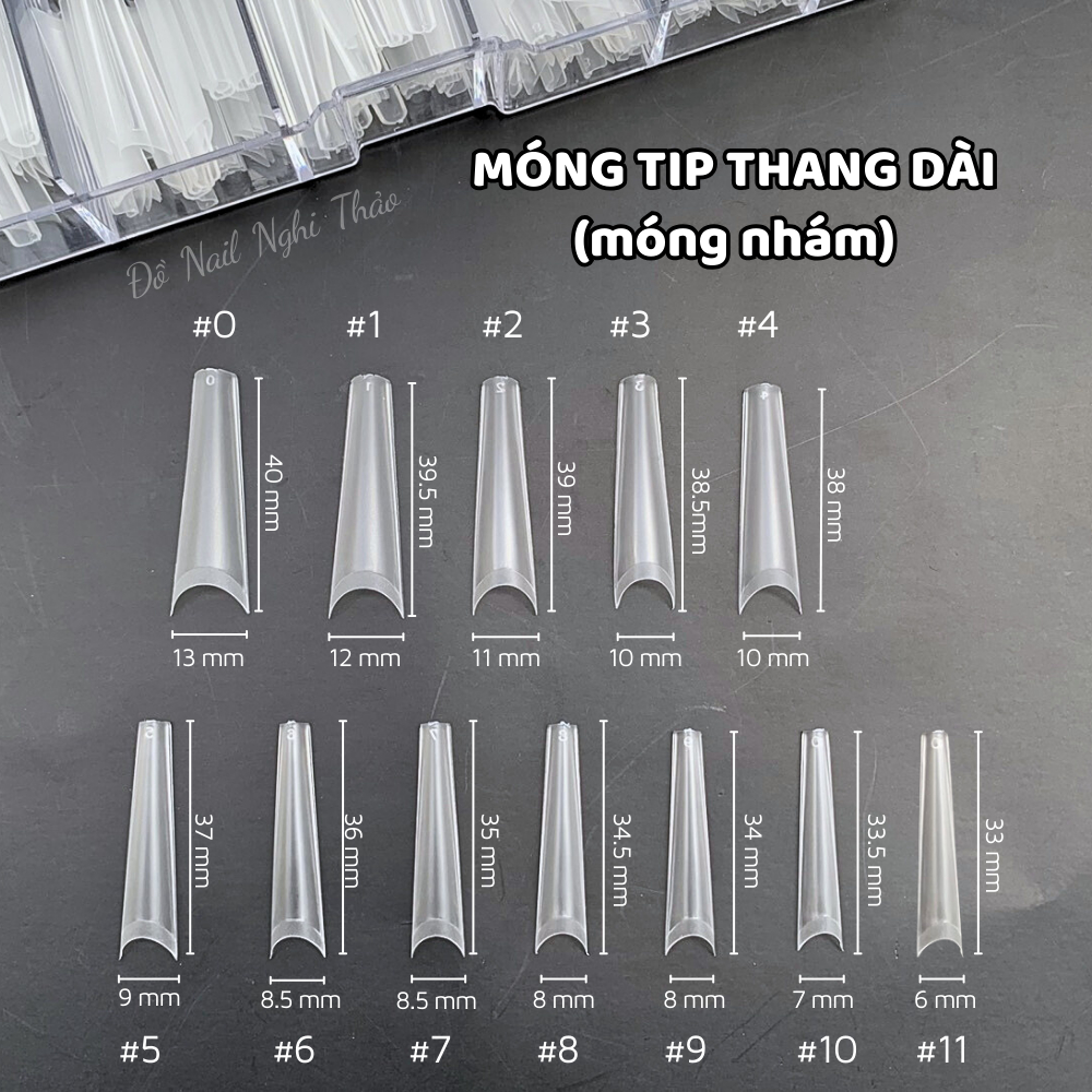 Móng tip nối đủ size JELIVA hộp 500 móng NGHI THẢO