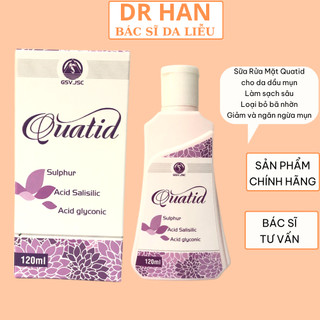 Quatid sữa rửa mặt , sữa tắm giảm mụn, giảm dầu nhờn cho da dầu mụn 120ml