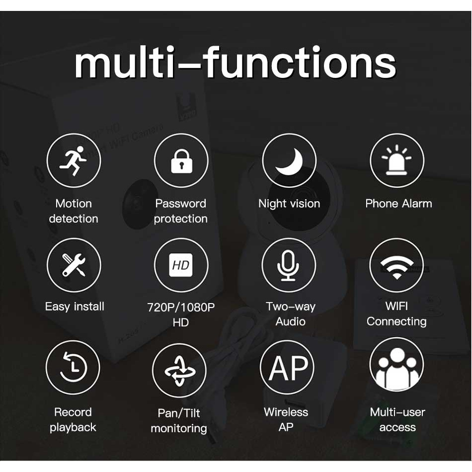 Camera WiFi XiaoMi Tapo V380 CCTV Xoay 360, Quản Lí App Đàm Thoại 2 Chiều - Chính Hãng 1 SD Port