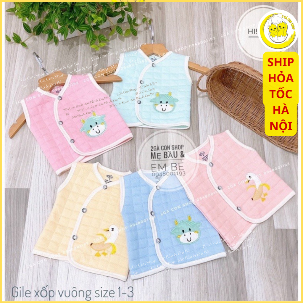 Áo gile trần bông màu Himom bé trai gái