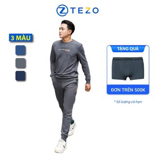  Bộ nỉ nam Tezo áo nỉ quần nỉ thiết kế cổ tròn in hoạ tiết chữ TEZO BRAND 22ANOH006