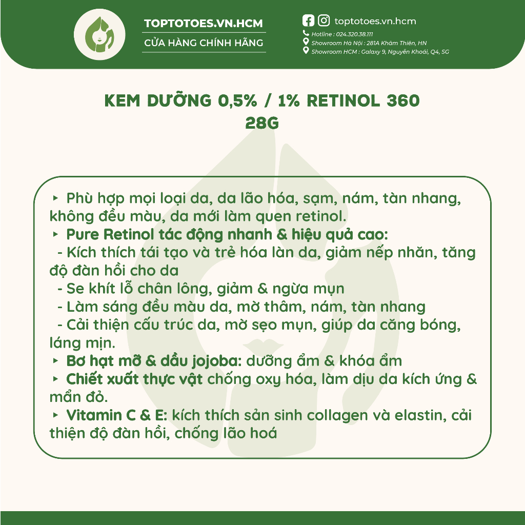 Kem dưỡng Retinol 28g
