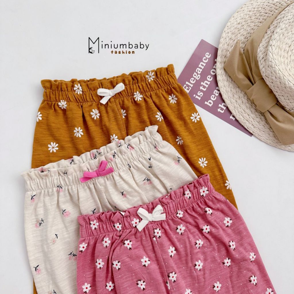 Quần dài thu đông, chất liệu cotton mềm mịn cho bé gái, màu sắc điệu đà, Miniumbabyfashion QD1691