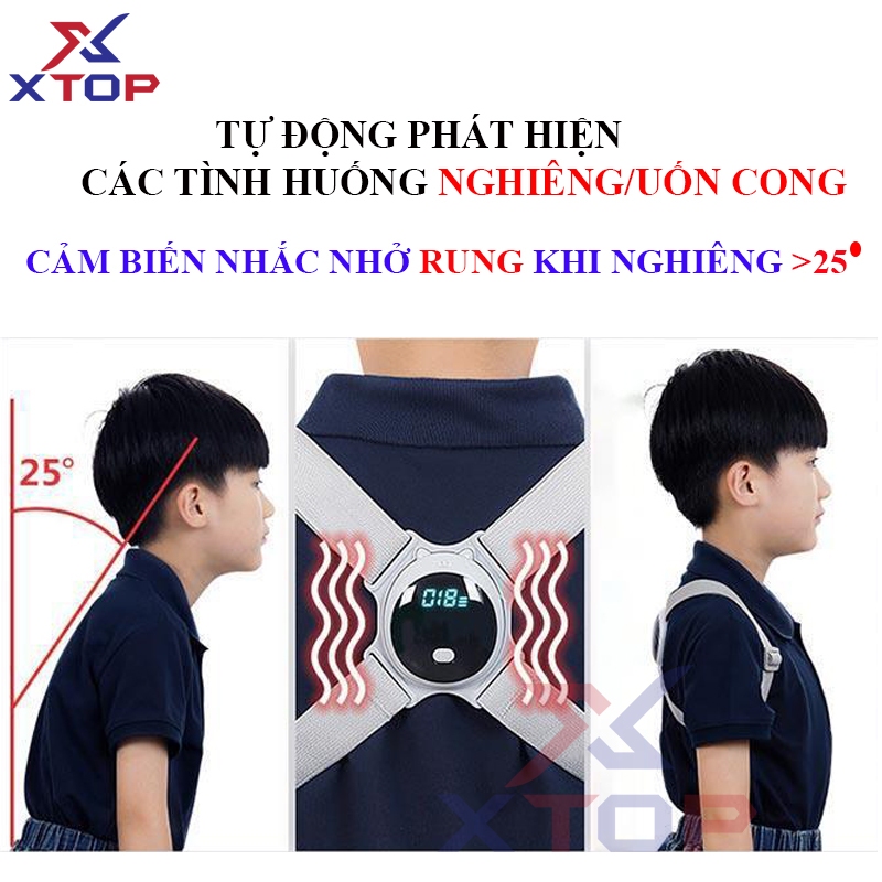 Đai Lưng Chống Gù Rung Cảm Biến Điện Tử Thông Minh Cao Cấp XTOP V008