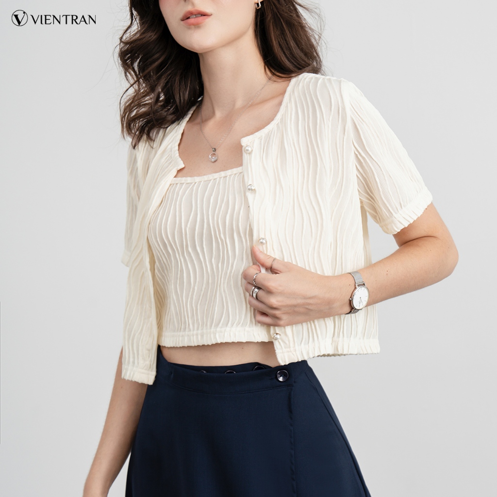 Áo 2 Dây Croptop VIENTRAN V61R23Q020