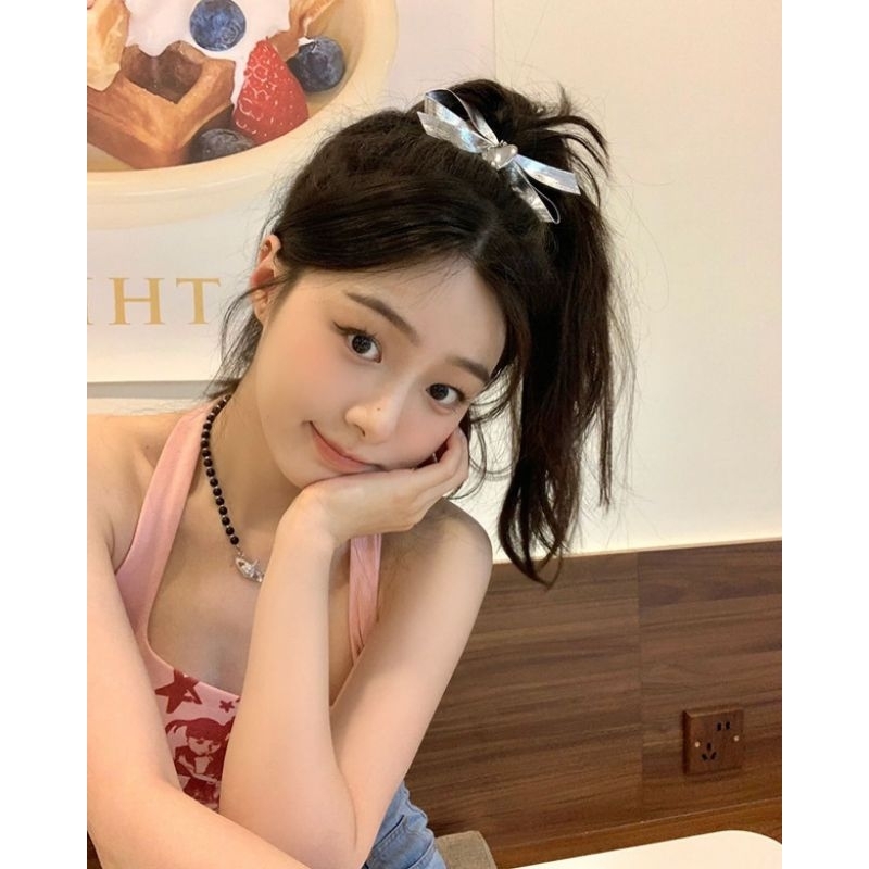 Kẹp Xước Tóc Nơ Bạc Trái Tim - KEP1623 - BCorner