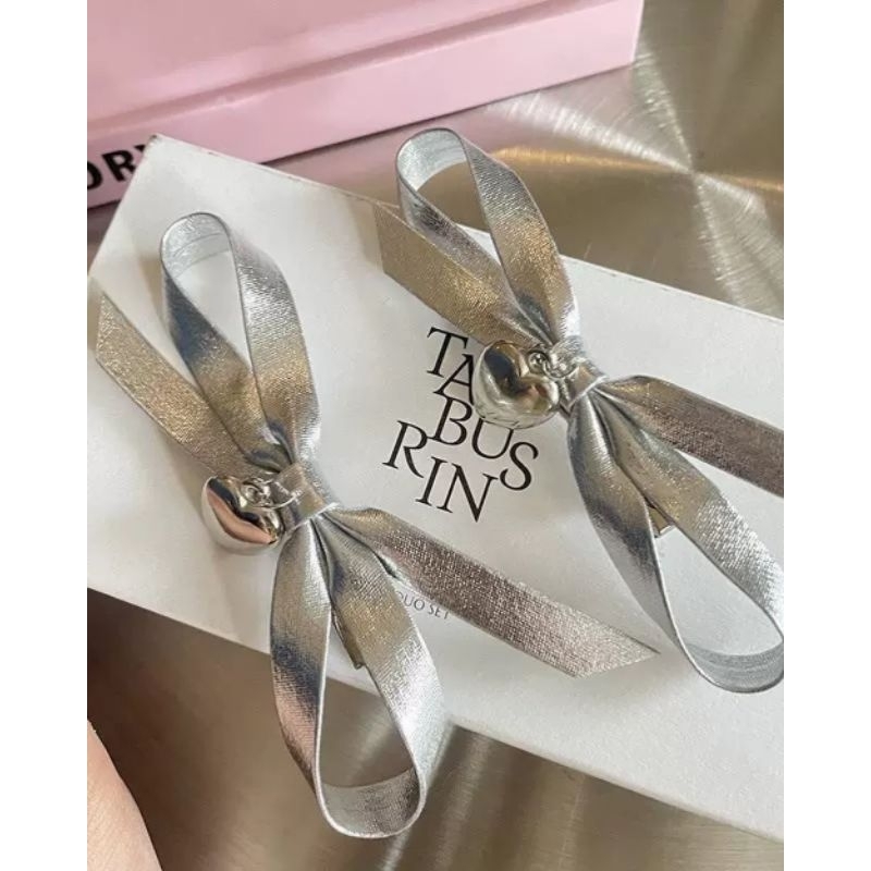 Kẹp Xước Tóc Nơ Bạc Trái Tim - KEP1623 - BCorner