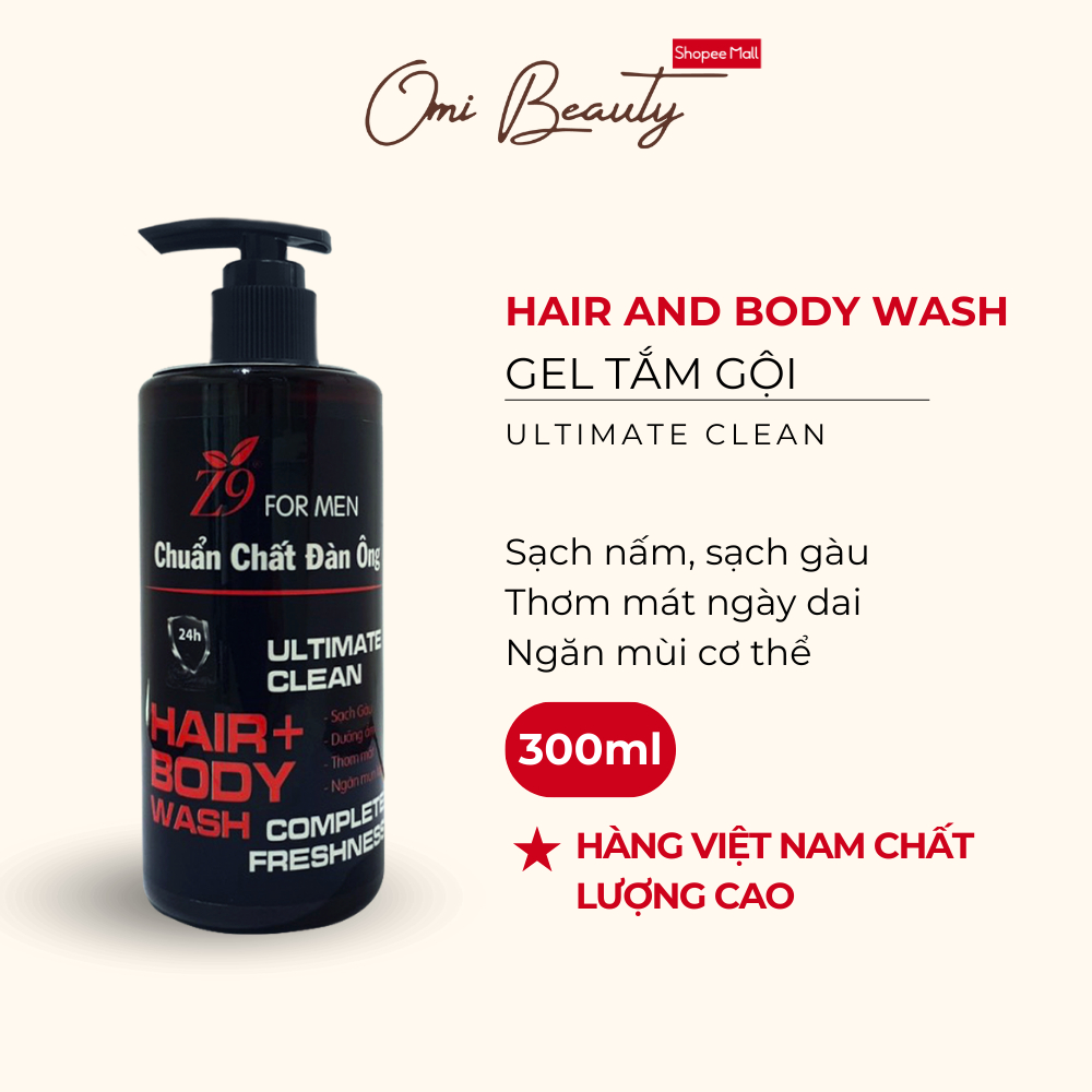 [CÓ QUÀ TẶNG] Sữa Tắm Gội Z9 FORMEN Dành Cho Nam Hương Nước Hoa ( 300ml) Z71Z70K