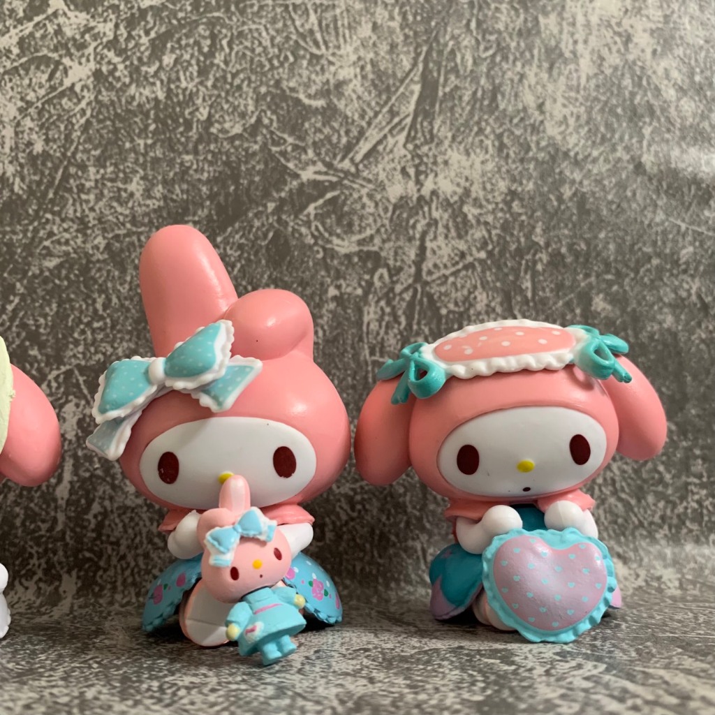 Bộ 6 Búp Bê Nhân Vật Hoạt Hình Sanrio My Melody Mặc Đầm Lolita - Dễ Thương Trang Trí Tinh Tế Cho Xe Hơi Gia Đình