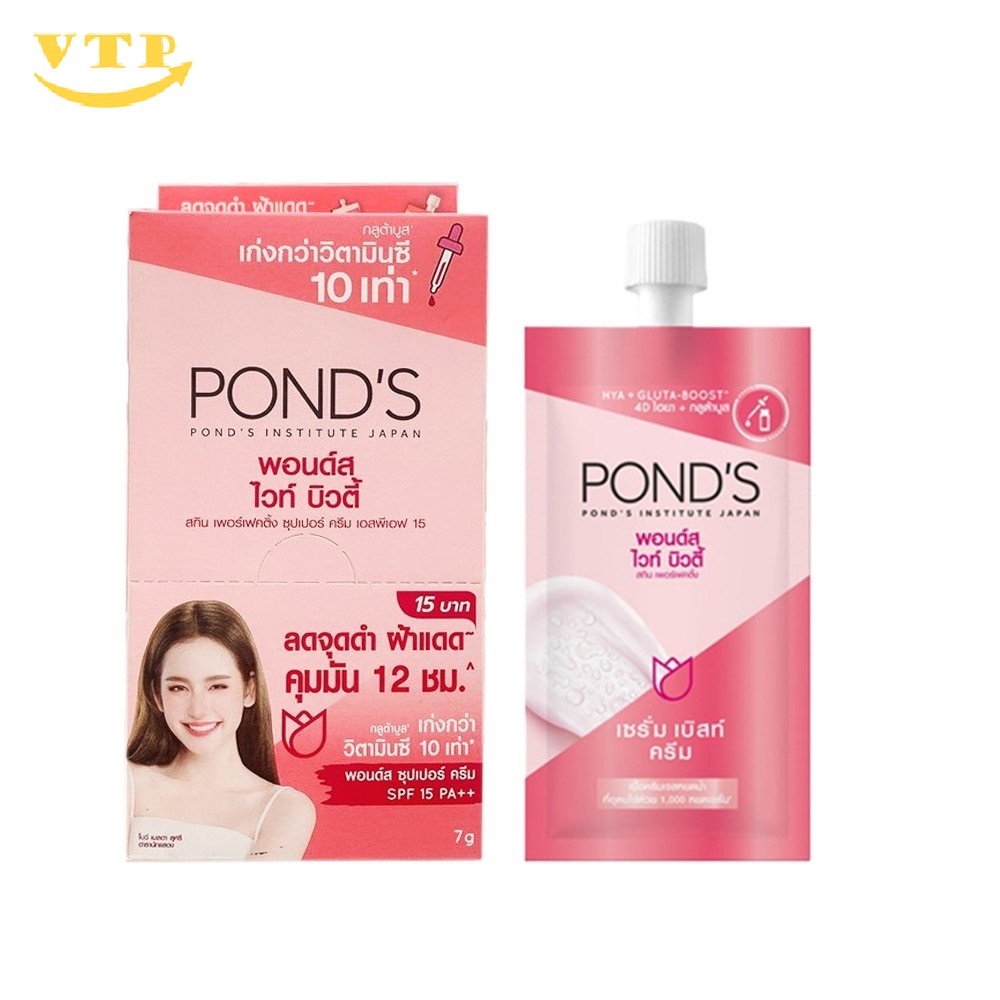 Combo 6 Gói Kem Dưỡng Trắng Da Chống Nắng Ponds Bright Beauty Spf 15 Pa++ Thái Lan 7g