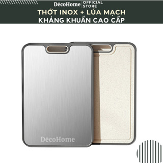Thớt kháng khuẩn inox 304 cao cấp, thớt lúa mạch kháng khuẩn, đảm bảo sức khỏe cho gia đình DecoHome