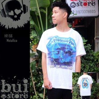 Áo Rock band tee: áo phông trắng Metallica HR156