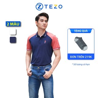 Áo polo nam Tezo áo thun nam ngắn tay có cổ thiết kế tay raglan 23APCT032