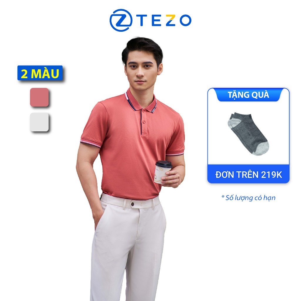 Áo polo nam Tezo áo thun nam có cổ ngắn tay thiết kế tay RAGLAN 23APCT033