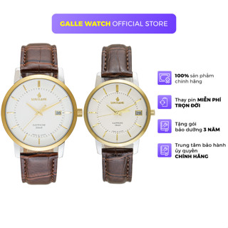 Đồng hồ Sunflame Watch Twilight MJOS00-B mặt kính Sapphire chống xước, chống nước 5 ATM, dây da đeo tay mẫu đôi nam nữ