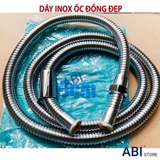 Dây sen tắm inox ốc đồng túi xanh loại dày đẹp, dây xịt vệ sinh inox