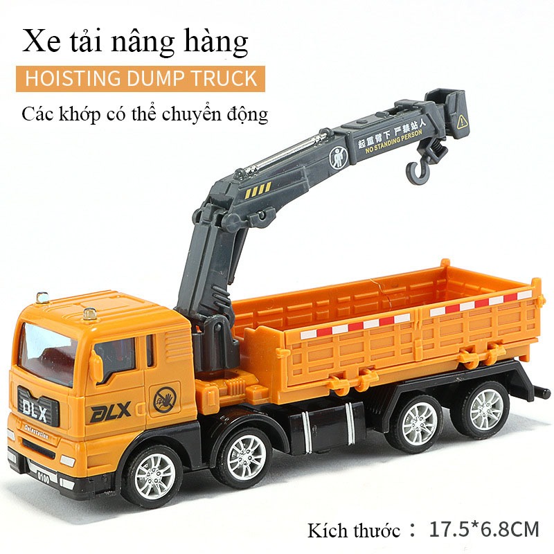 Đồ chơi mô hình xe tải nâng hàng KAVY cần cẩu xoay và thùng tháo hạ