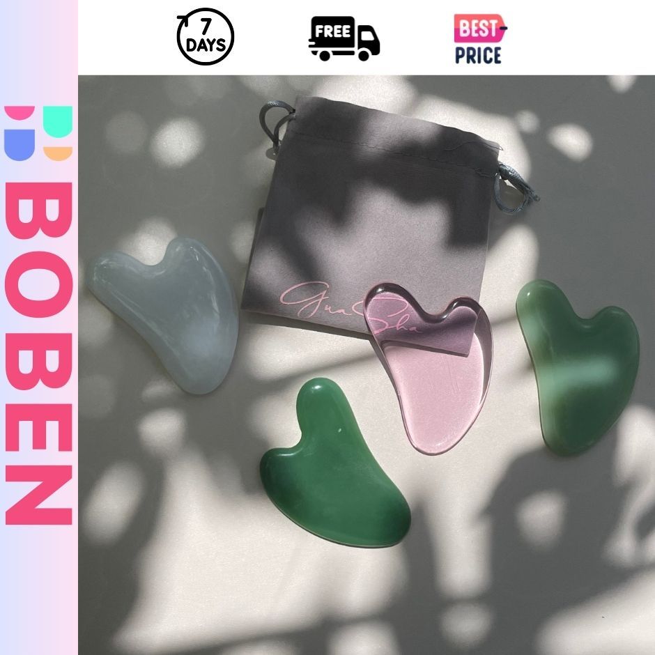 Bộ đá guasha đá ấn huyệt massage hình trái tim đủ màu hình tim