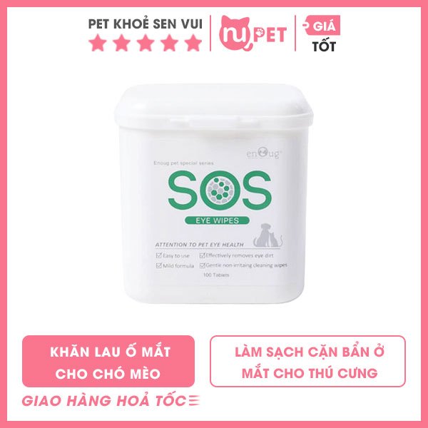 Khăn ướt lau chùi mắt cho thú cưng SOS