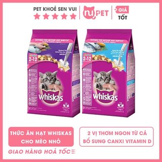 Thức ăn hạt Whiskas mèo con từ 2-12 tháng tuổi bịch 1,1kg tại Nupet