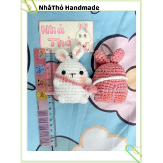Móc khoá len thỏ đeo túi, móc khoá len thỏ🐰
