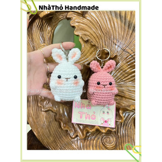 Móc khoá len thỏ đeo túi, móc khoá len thỏ🐰