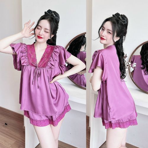 Đồ Ngủ Nữ Bigsize MIKY, Đồ Ngủ Sexy Bigsize lụa Latin cao cấp mềm mại xinh xắn < 70KG