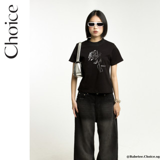 Áo Thun BabyTee In LỤA CHOICE.SG Cotton 100% Rose BabyTee - TOP