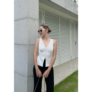 Bianca Shirt - Áo trắng nút bọc thiết kế - Orli Label