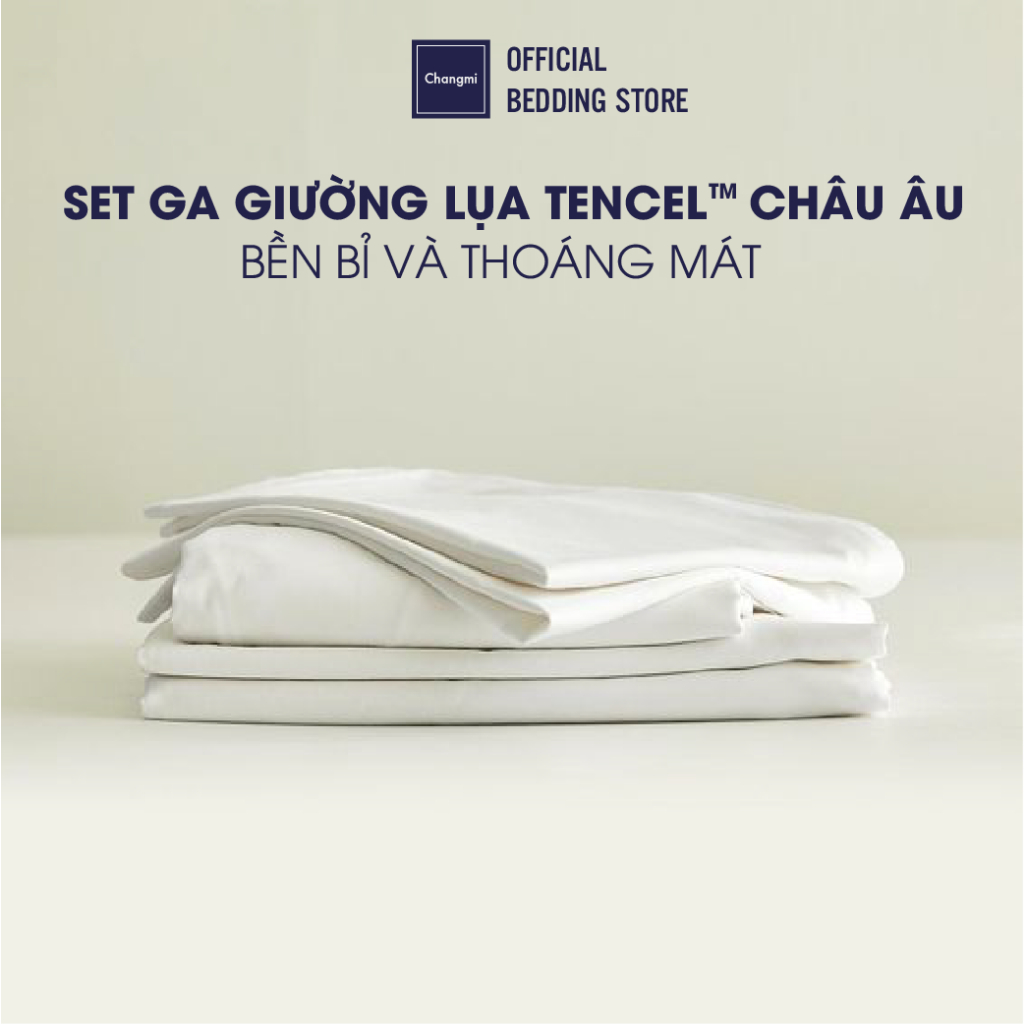 Set ga giường lụa Tencel Châu Âu Changmi Bedding 60S siêu mềm mượt và mát lạnh - 3 Món