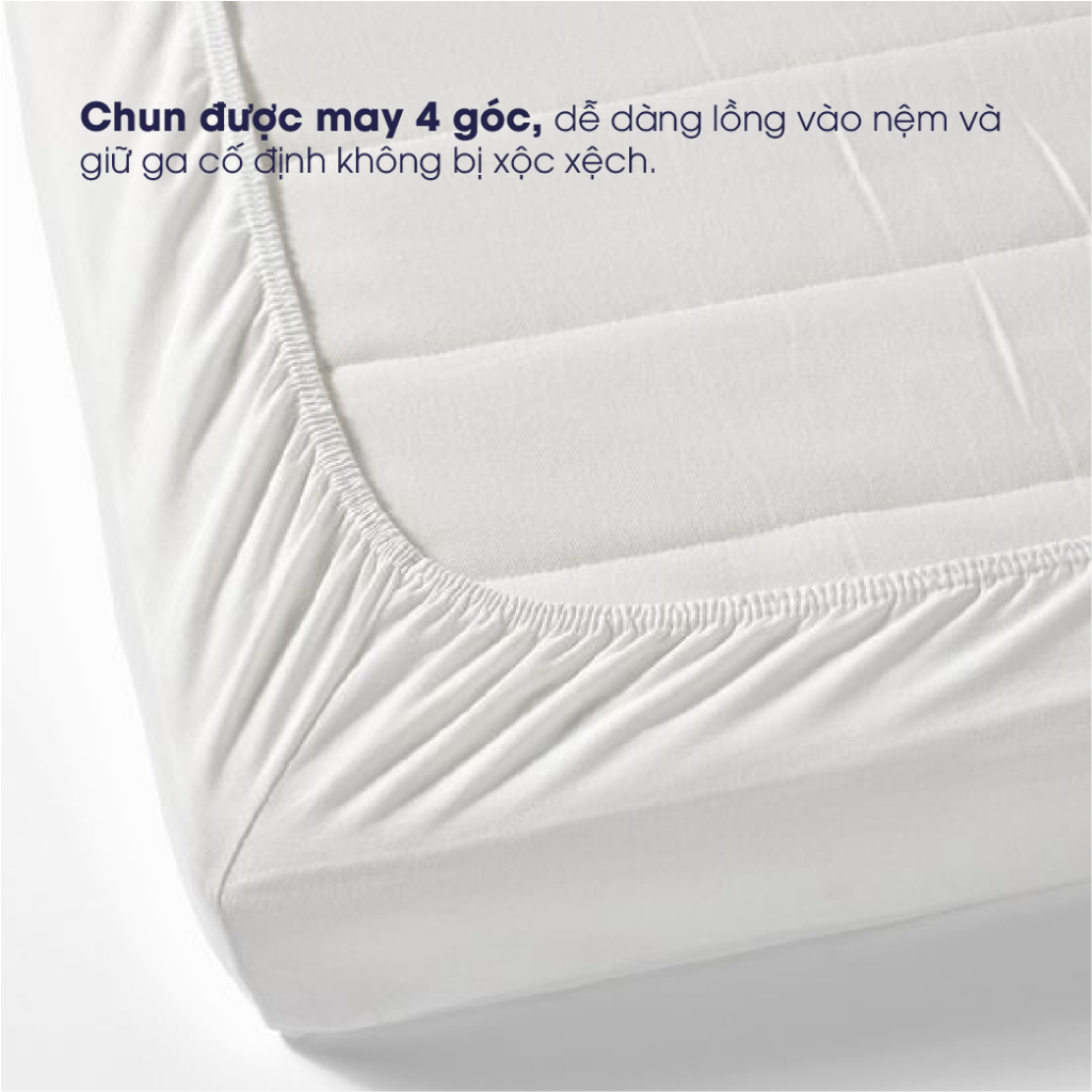 Ga giường Changmi Bedding 100% Cotton Sateen trắng trơn 400 sợi. Tiêu chuẩn khách sạn