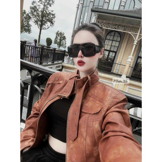 áo da dáng ngắn 2 màu chất quá ạ